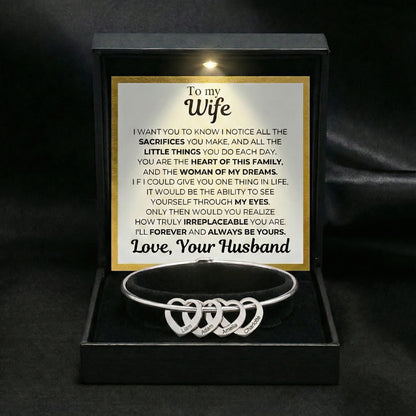 To My Wife - Heart Of Our Family Bracelet