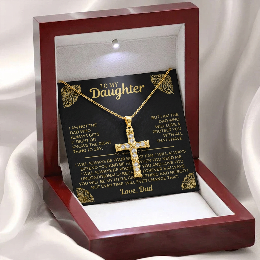 To My Daughter – Cross Necklace Gift from Dad