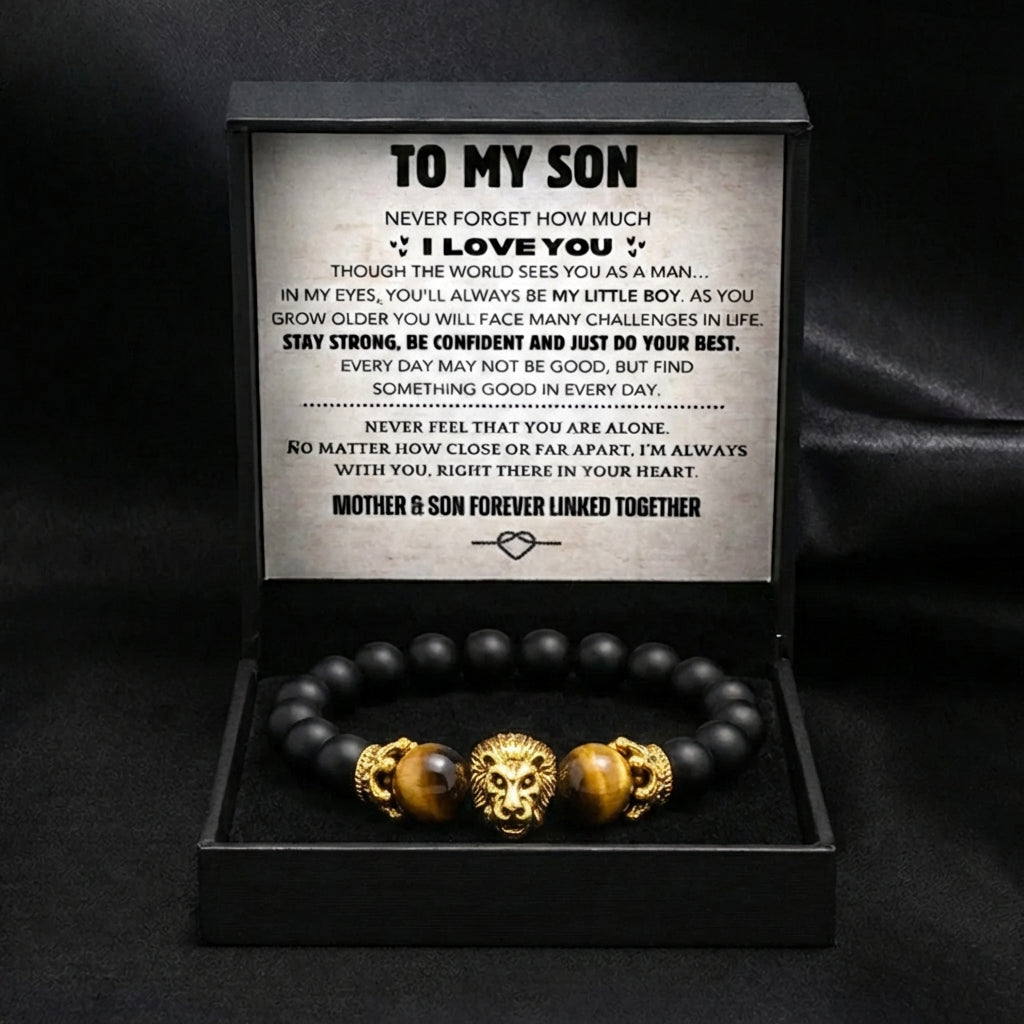 To My Son Lion Head Bracelet