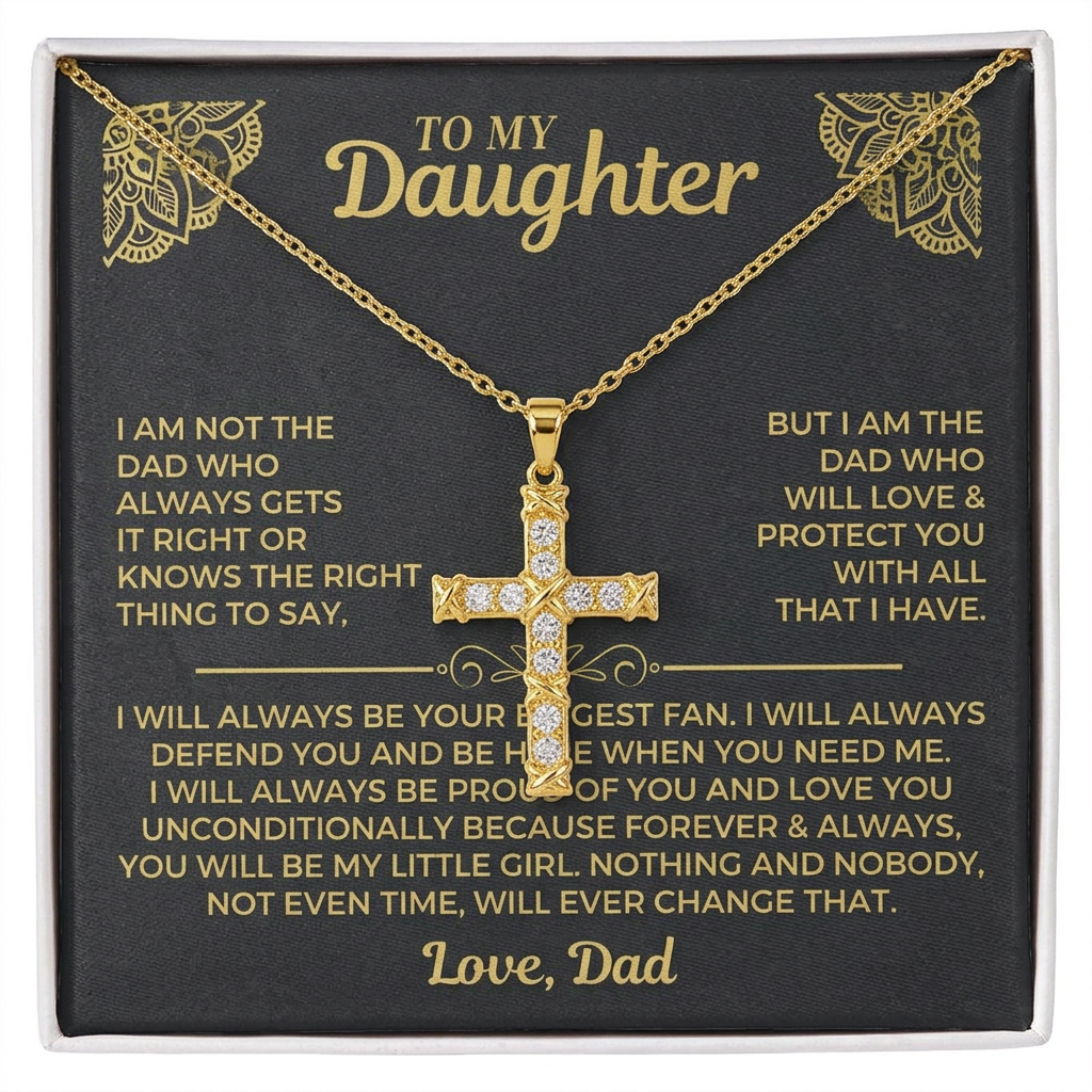 To My Daughter – Cross Necklace Gift from Dad