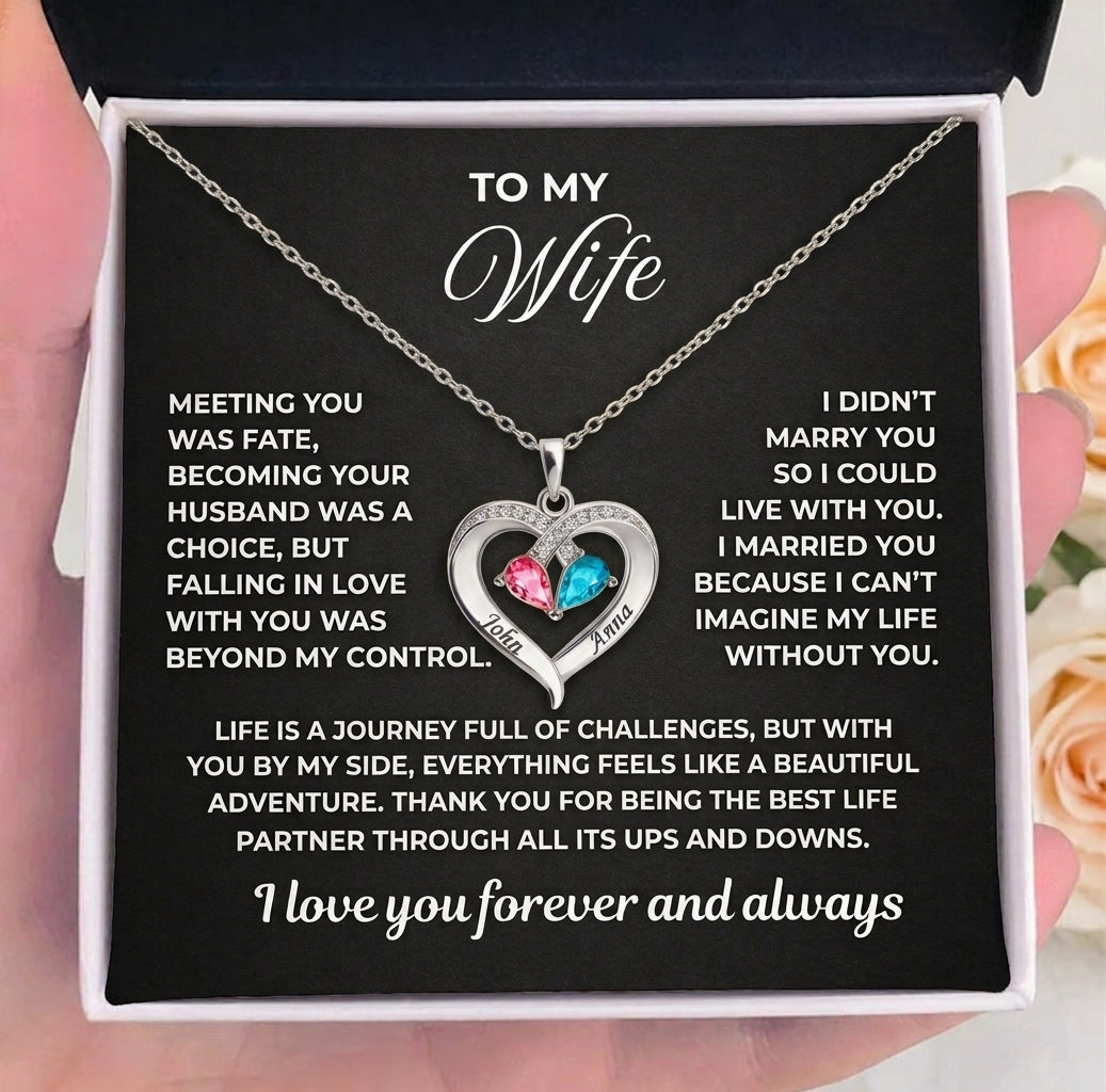 To My Wife - Birthstone Necklace