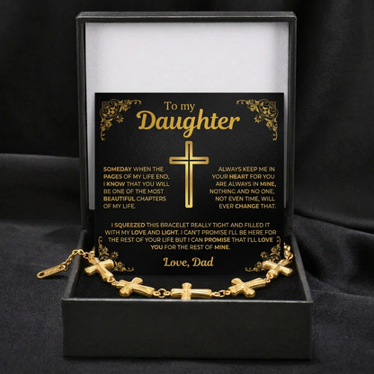 To My Daughter Cross Bracelet - Gift from Dad