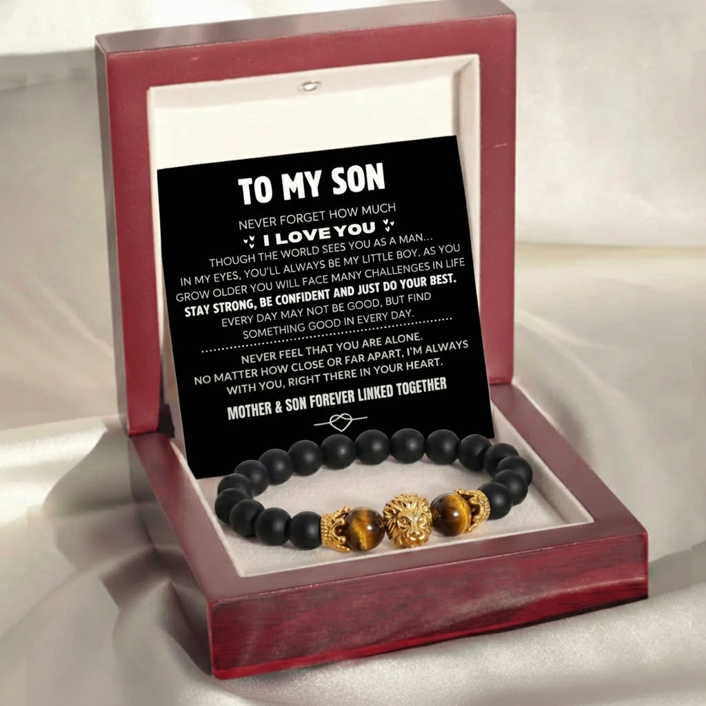 To My Son Lion Head Bracelet