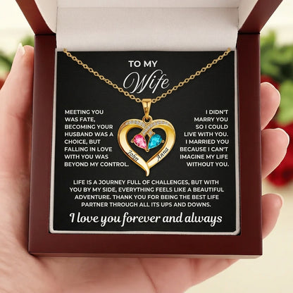 To My Wife - Birthstone Necklace