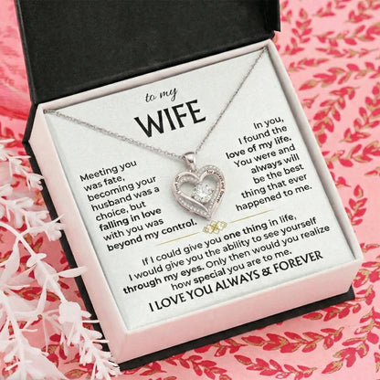 To My Wife - Love Of My Life - Twin Hears Necklace