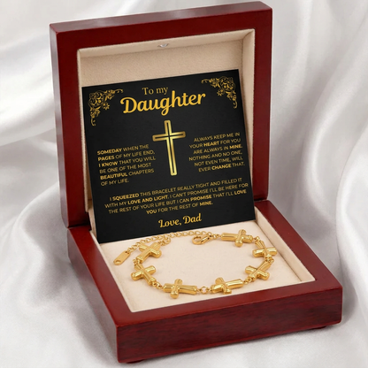 To My Daughter Cross Bracelet - Gift from Dad