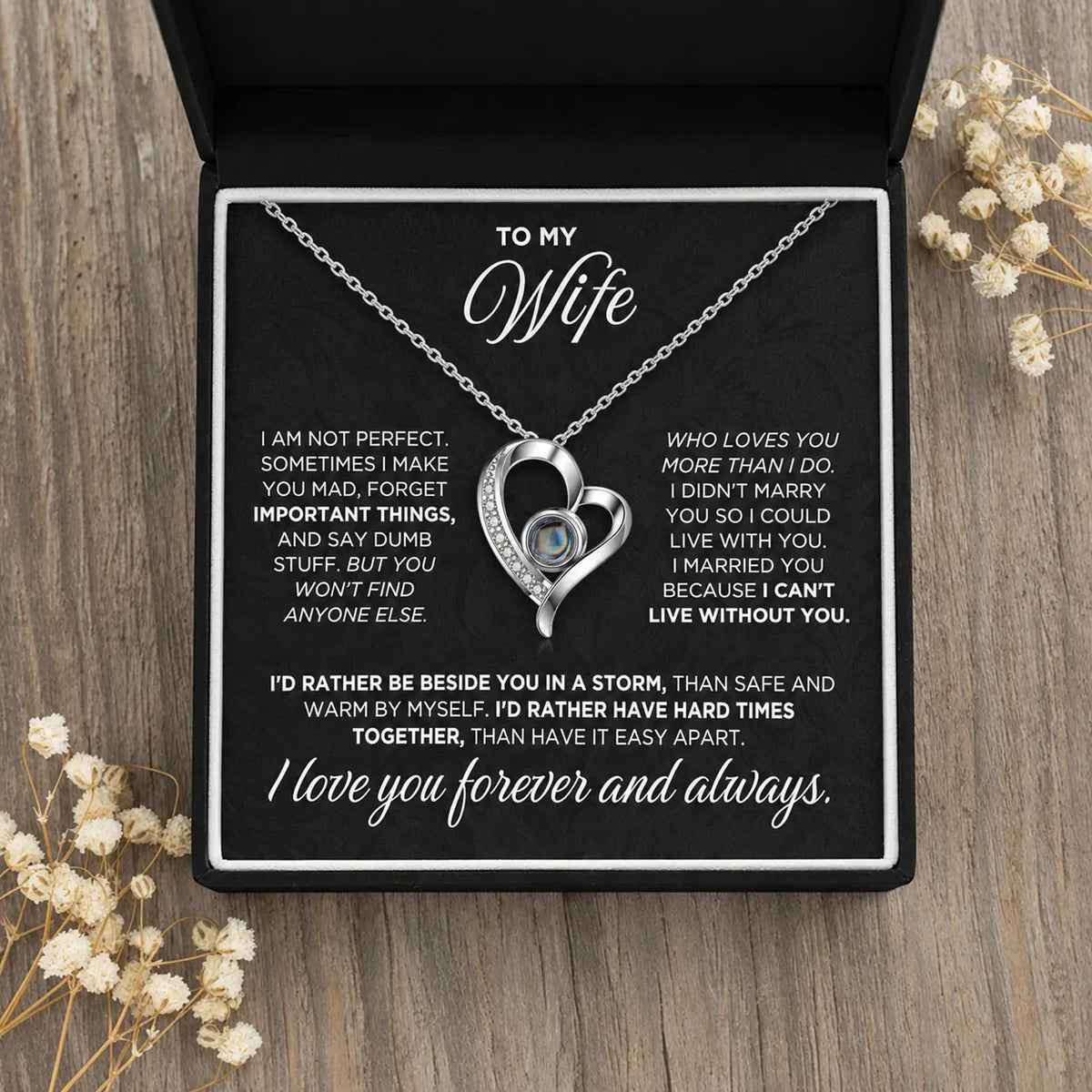 To My Wife - Love You Forever - Customised Photo Necklace