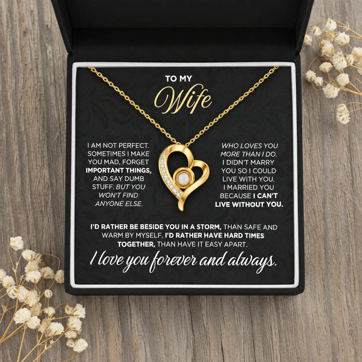 To My Wife - Love You Forever - Customised Photo Necklace