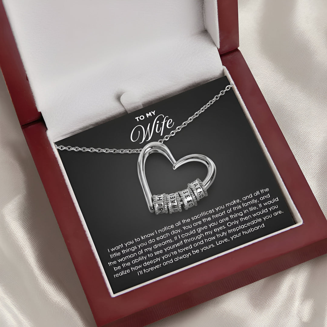 To My Wife - Heart of our family Necklace
