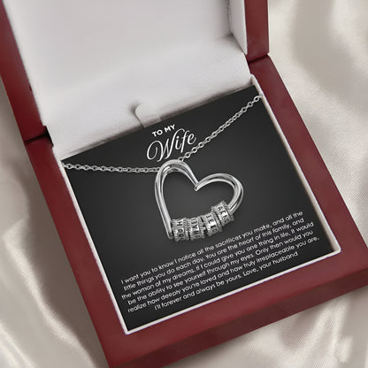 To My Wife - Heart of our family Necklace