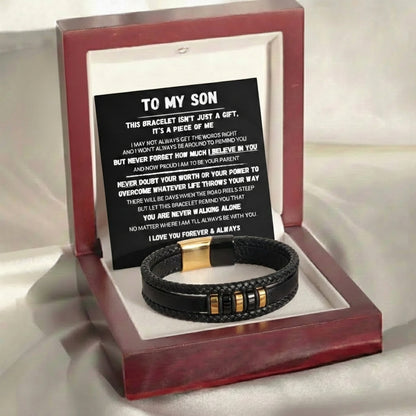 To My Son - Never Alone - Braided Bracelet