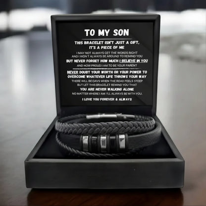 To My Son - Never Alone - Braided Bracelet