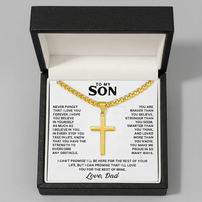 To My Son - Cross Necklace Gift from Dad