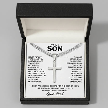 To My Son - Cross Necklace Gift from Dad