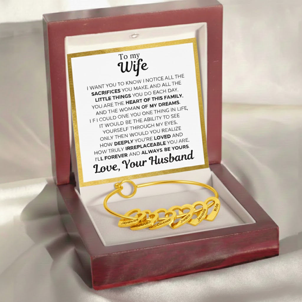 To My Wife - Heart Of Our Family Bracelet