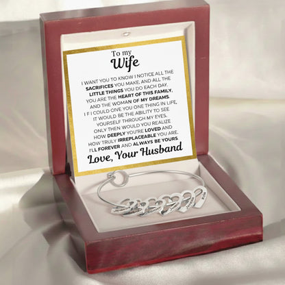 To My Wife - Heart Of Our Family Bracelet