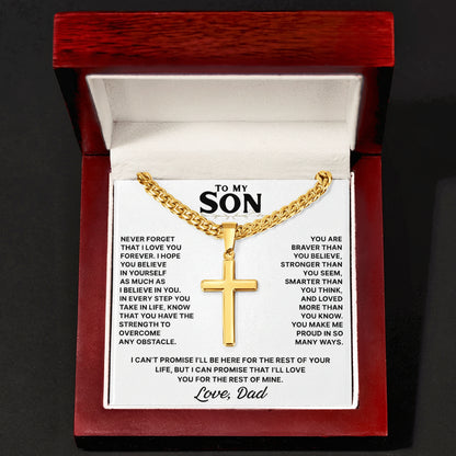 To My Son - Cross Necklace Gift from Dad