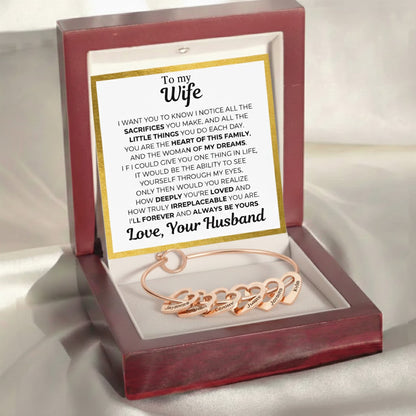 To My Wife - Heart Of Our Family Bracelet