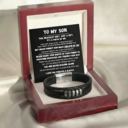 To My Son - Never Alone - Braided Bracelet